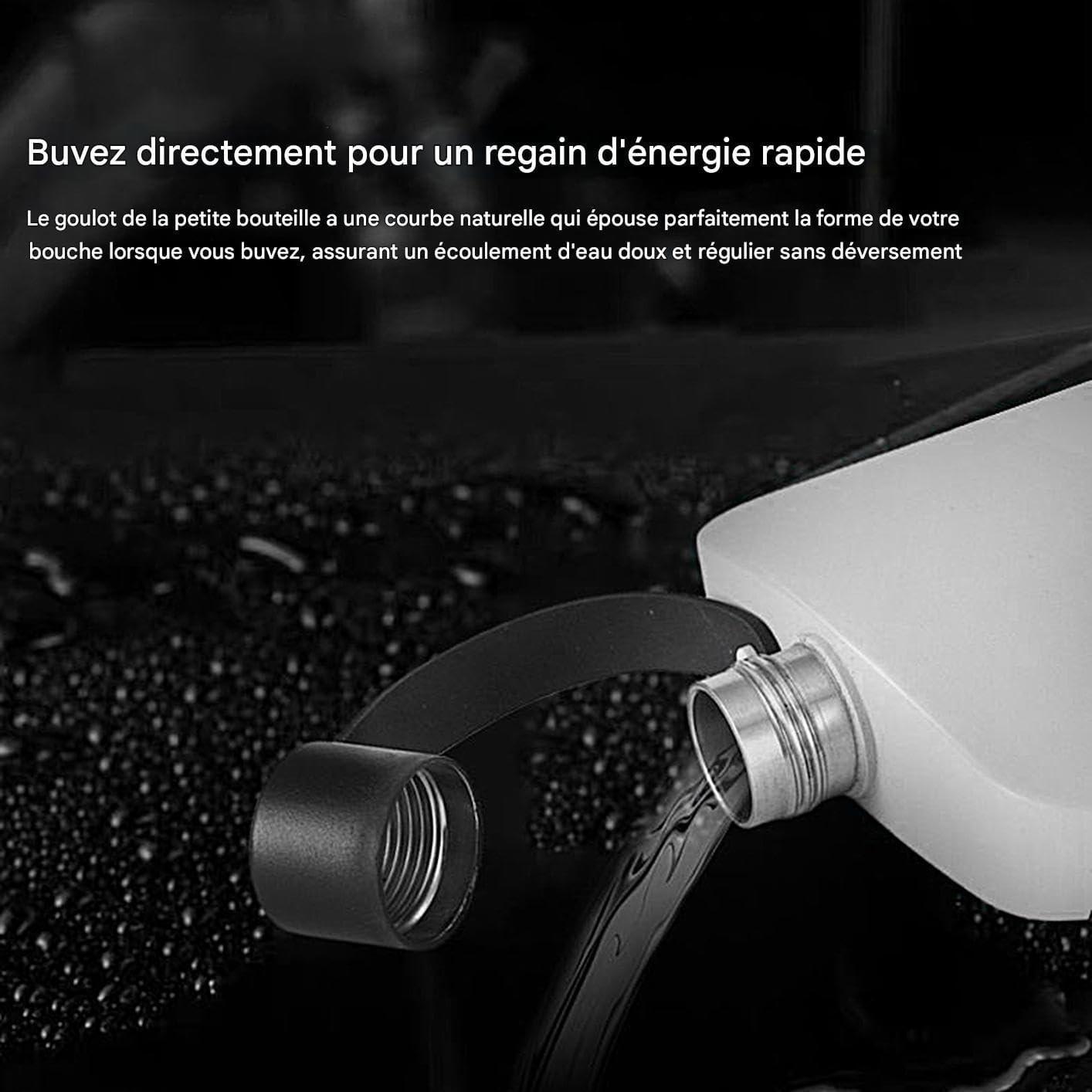 image:imageGourde PlateGourde Sport En Acier Inoxydable Avec Bouchon Tumbler Plat 500ml Pour cole Voyage Salle De Sport Concert Extrieur Camping Randonne