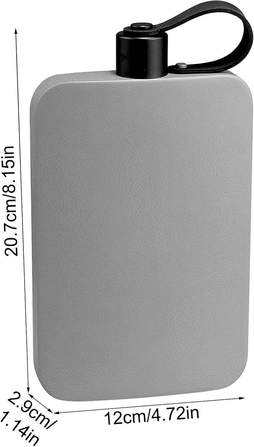 image:imageGourde PlateGourde Sport En Acier Inoxydable Avec Bouchon Tumbler Plat 500ml Pour cole Voyage Salle De Sport Concert Extrieur Camping Randonne