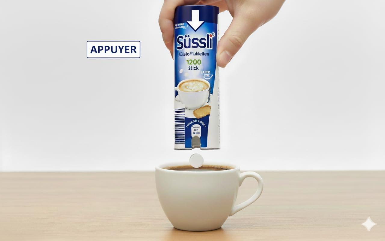 image:imageSssli dulcorant en Comprims 0 Calorie 2400 morceaux de sucre lots de 2 paquets Pour Caf Th et Boissons Sans Lactose