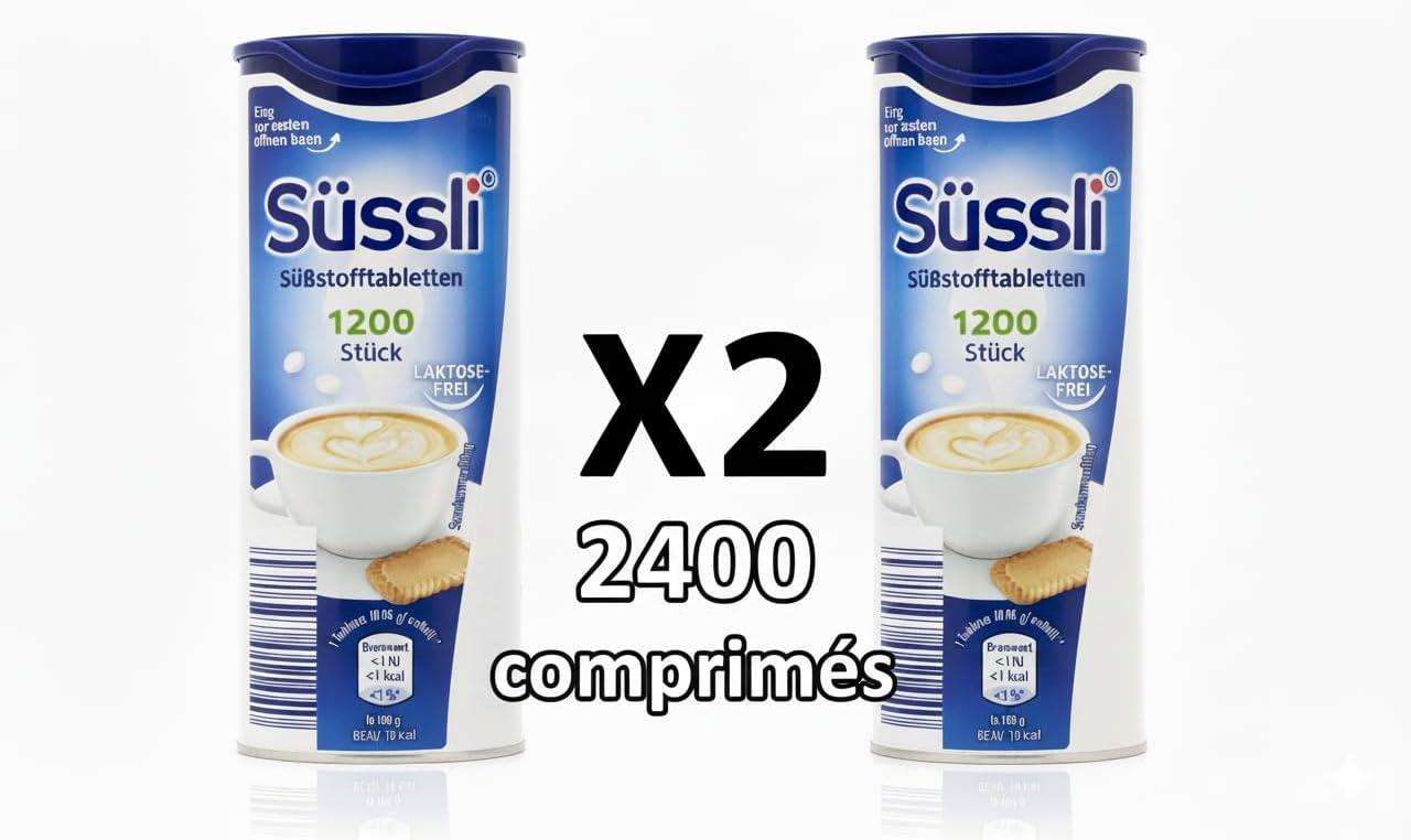 image:imageSssli dulcorant en Comprims 0 Calorie 2400 morceaux de sucre lots de 2 paquets Pour Caf Th et Boissons Sans Lactose