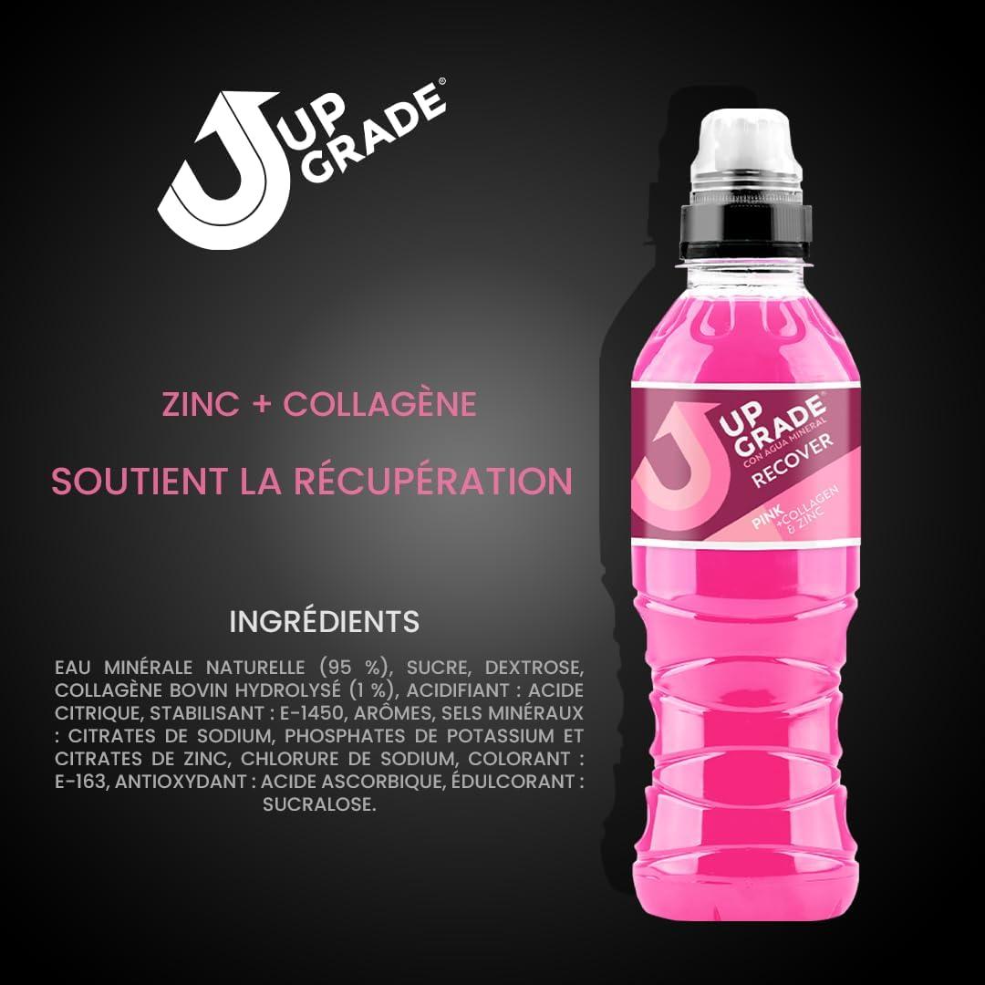 image:imageUPGRADE Recover Boisson Sportive Rose avec Collagne et Zinc 50cl Pack de 12