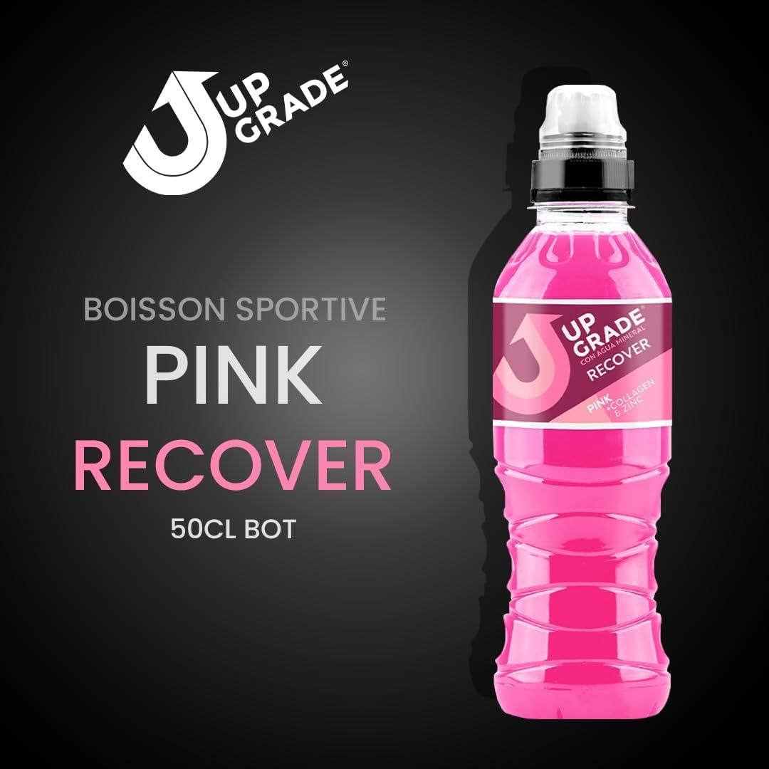 image:imageUPGRADE Recover Boisson Sportive Rose avec Collagne et Zinc 50cl Pack de 12