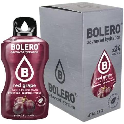 image:imageBolro RED GRAPE 24x3g Jus en poudre sans sucre dulcor la stvia vitamine C pour enfants et sportifs sans gluten vgtalien got de raisin rouge