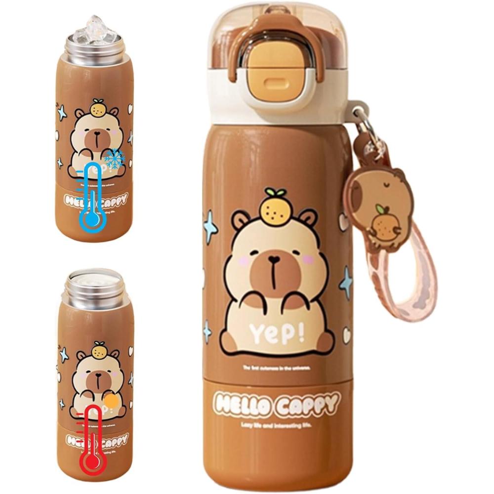image:imageGourde Sportive MignonneTasse en Acier Inoxydable Rsistant  la Rouille  Bouteille DEau De Boisson  pour Usage Scolaire Bureaux Voyage Extrieur Maison Famille Adultes tudiantsCaf