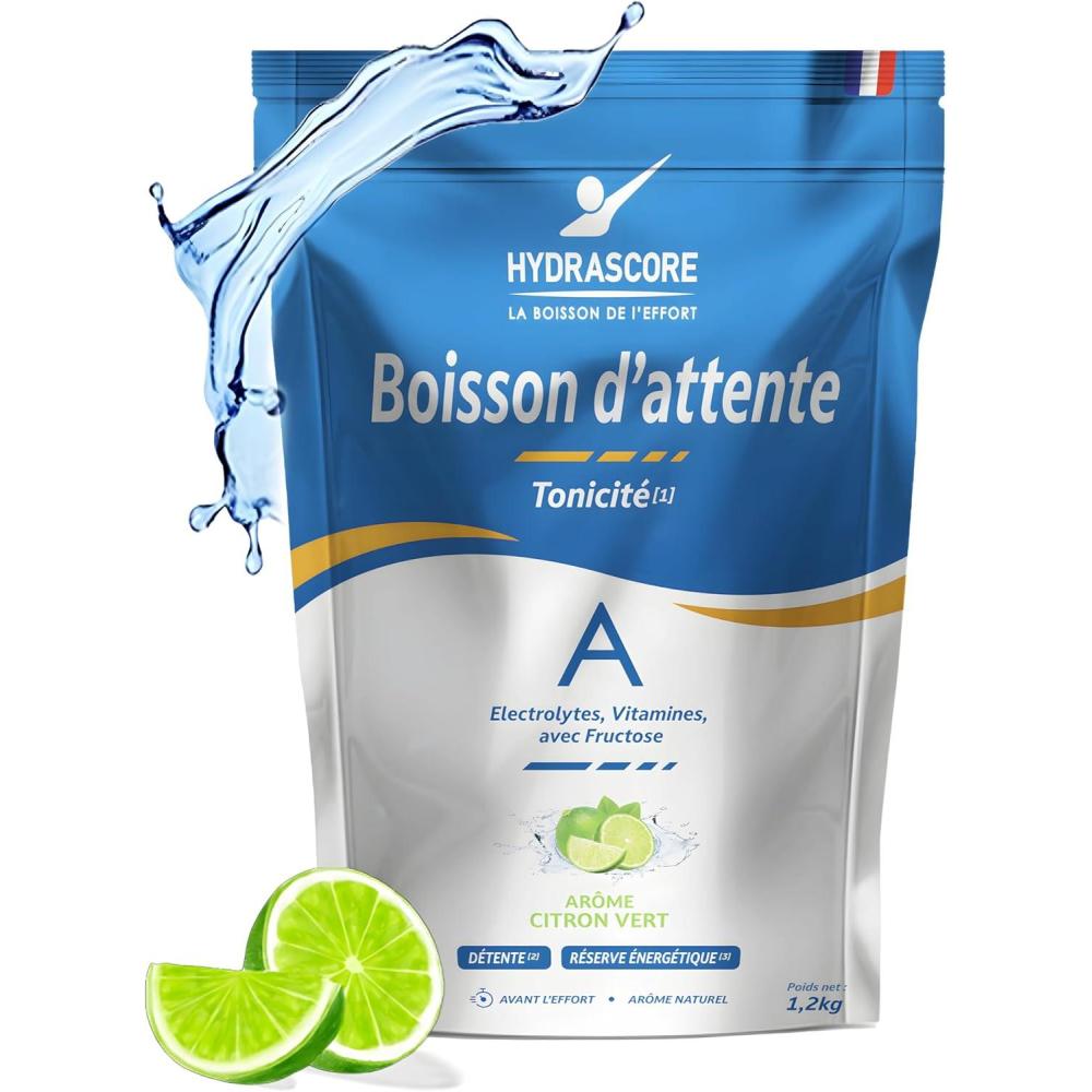 image:imageHydrascore Boisson dAttente Citron Vert 1200 g Boisson Hypotonique Avant lEffort Apporte nergie Progressive Glucides LArginine lectrolytes amp 6 Vitamines Running Vlo Trail H1030