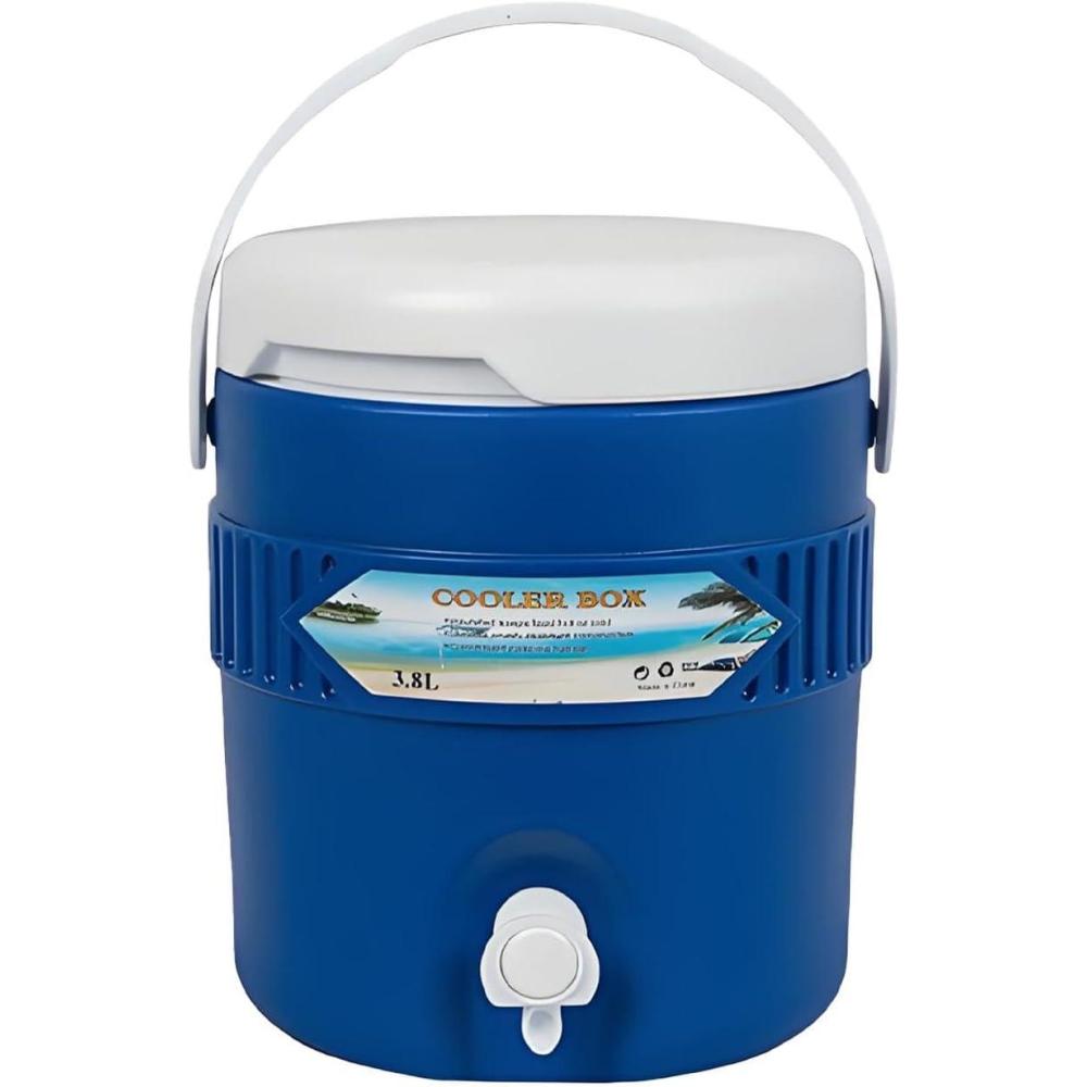 image:imageSeau glace portable de piquenique Distributeur de boissons sportives conteneur de boissons froides Isolation durable de 38 l pour le camping les vnements en plein air et les ftesBleu