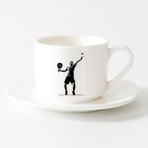 Café et boissons chaudes Logo des joueurs de volley-ball, jeu d&rsquo;équipe sportive （11oz/320ml） Cadeau humoristique pour les amateurs de café, les collègues et les amis Vert(S07980)