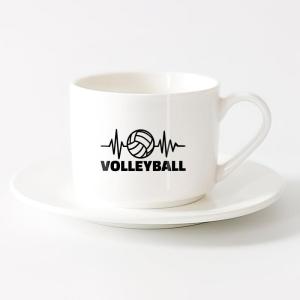 Café et boissons chaudes Logo des joueurs de volley-ball, jeu d&rsquo;équipe sportive （11oz/320ml） Cadeau humoristique pour les amateurs de café, les collègues et les amis Vert(S08002)
