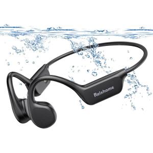 Relxhome Casque Conduction Osseuse, Écouteur Natation À Bluetooth 5.4, mémoire 32 Go intégrée, Lecteur MP3 Étanche IPX8, 10 Heures de Jeu, Ecouteur Natation sans Fil, Casque Sport pour la Natation(10 heures d&rsquo;utilisation)