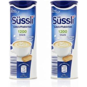 Süssli Édulcorant en Comprimés – 0 Calorie – 2400 morceaux de sucre – lots de 2 paquets – Pour Café, Thé et Boissons – Sans Lactose