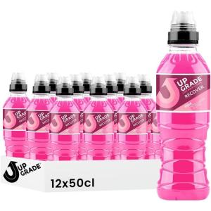 UPGRADE Recover Boisson Sportive Rose avec Collagène et Zinc, 50cl, Pack de 12