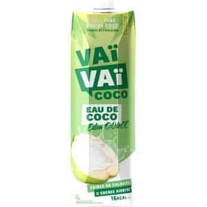 Vaïvaï – Eau de Coco – 100% Pur Jus – Douce et Rafraîchissante – Sans Sucres Ajoutés – 1 Brique Tetra Pak d’1L(1 l (Lot de 1))