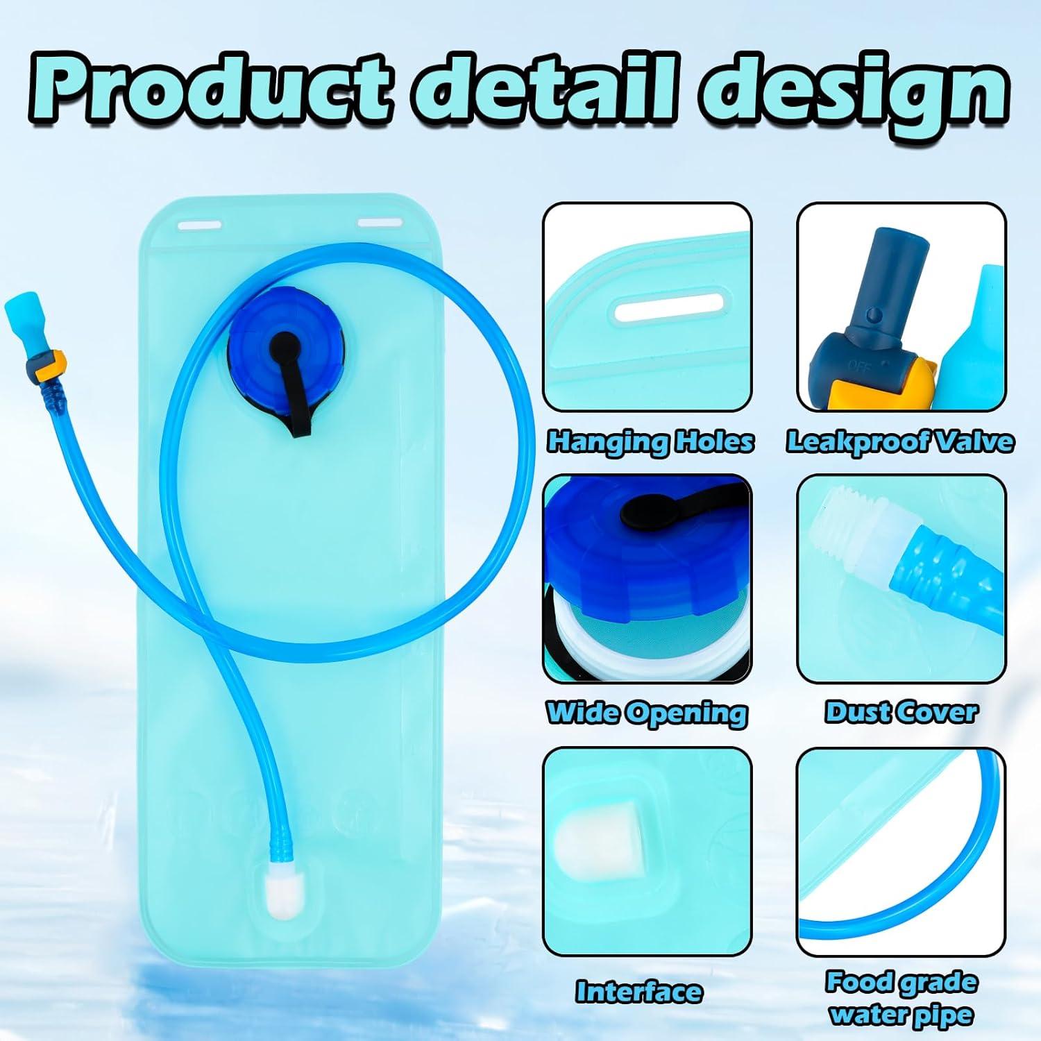 image:image2L Poche Hydratation Portable Rservoir deau de Sport tanche et Pliable Sac deau de Sport avec Tuyau 1m Sacs Dos dhydratation pour Cyclisme Camping Randonne EscaladeA
