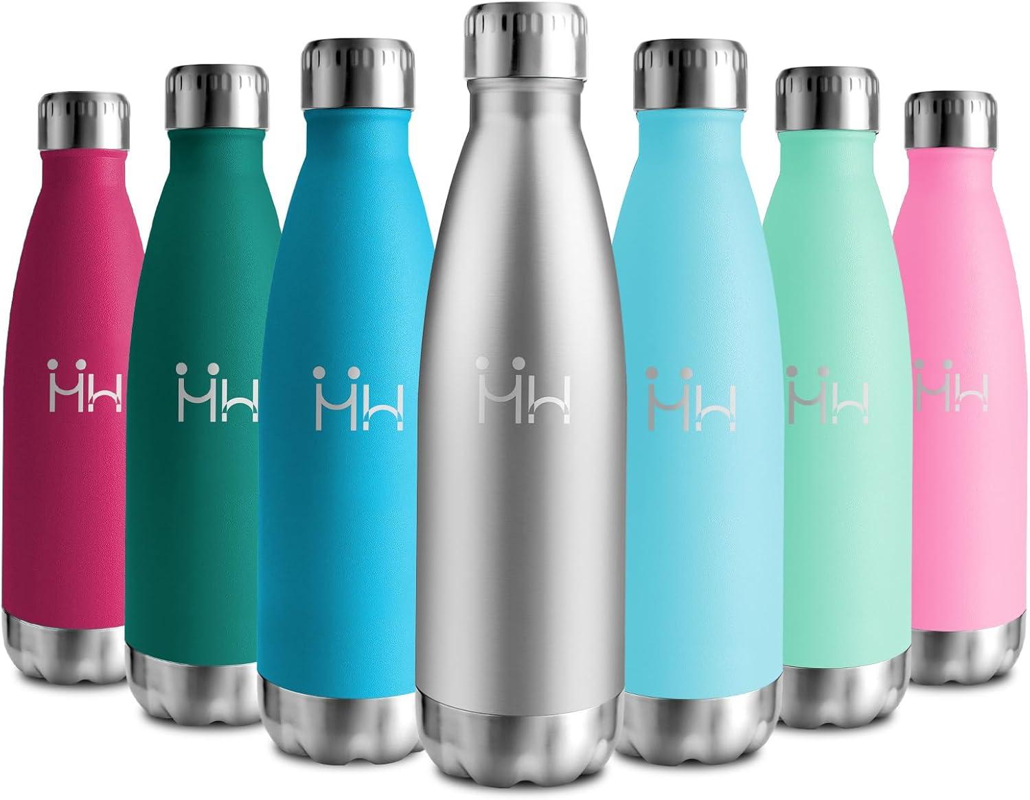 image:imageBouteille Isotherme 500ml Gourde Mtal sans BPA Bouteille deau Inox Double Paroi Rutilisable Bouteille tanche Gourde Sport Yoga Bureau cole Randonne Voyage Camping pour Enfant ou AdulteAcier Inoxydable