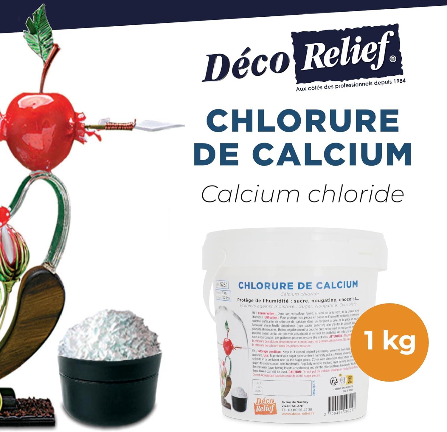 image:imageDco Relief Chlorure de Calcium 1 kg Dshydratant pour Conserver Pices en Sucre Nougatine Chocolat Ingrdient Professionnel Pour Ptisserie Confiserie S64