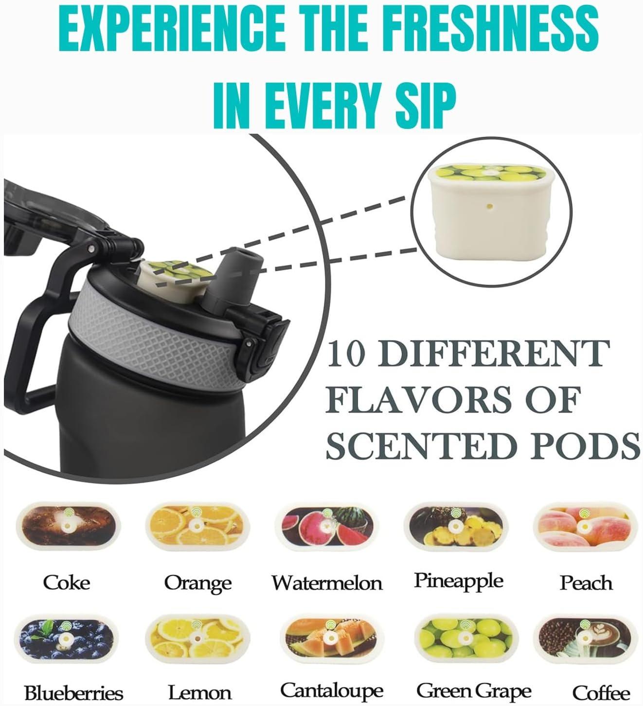 image:imageGourde Sportavec Lot de 10 capsules aromatiques pour bouteille deauPods parfums pour eau aromatique 0 sucre Sans BPA700ml bouteille deau tanche pour gymCamping et randonn 16podalatoireStyle 3