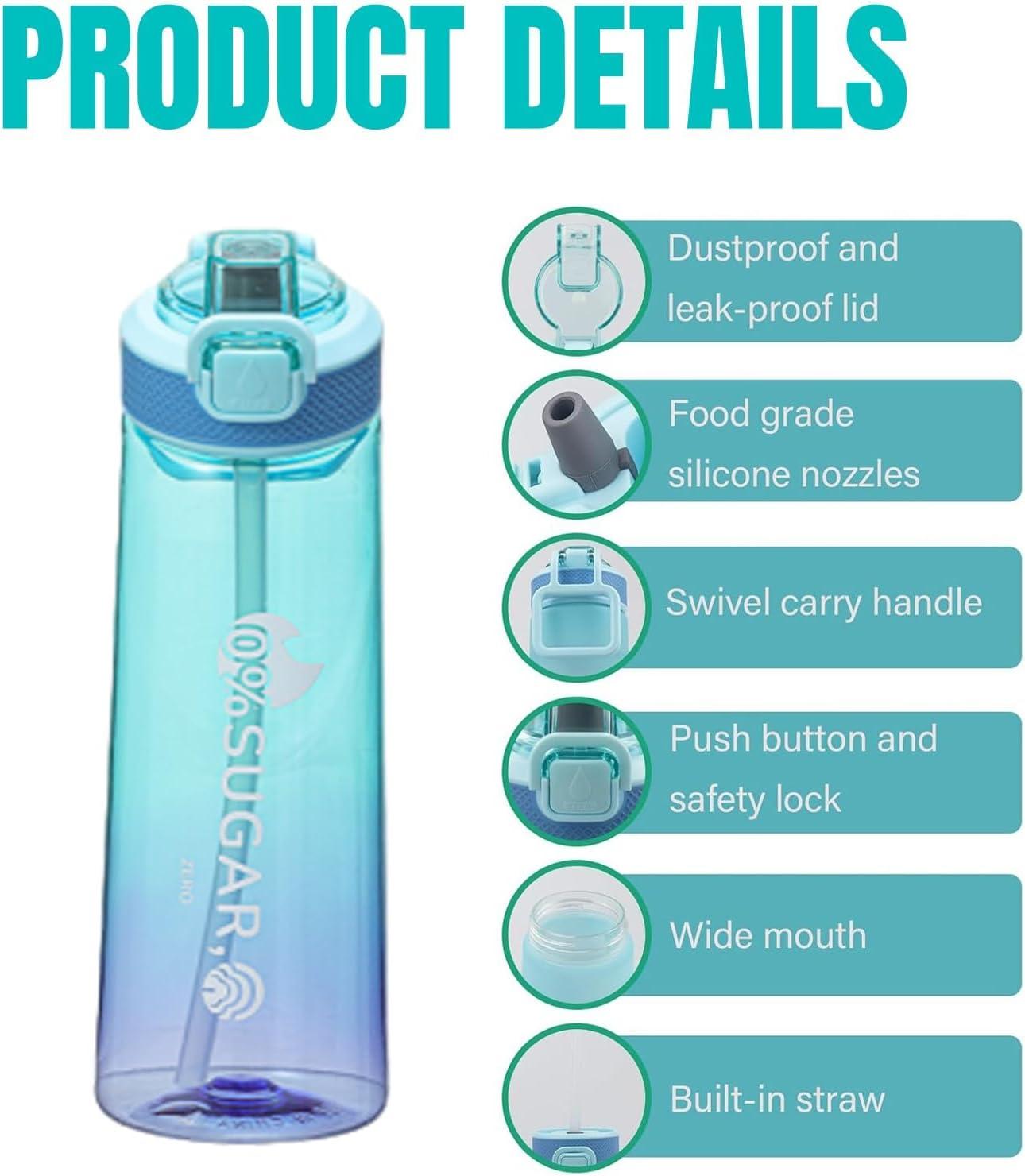image:imageGourde Sportavec Lot de 10 capsules aromatiques pour bouteille deauPods parfums pour eau aromatique 0 sucre Sans BPA700ml bouteille deau tanche pour gymCamping et randonn 16podalatoireStyle 7