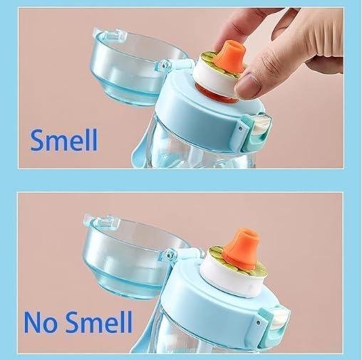 image:imageGourde de sport 650 ml pour lcole la gym et le fitness Avec 7 dosettes aromatiques sans sucre et paille Noire Avec got Convient galement pour les enfants Devenu progressivement violetBleu