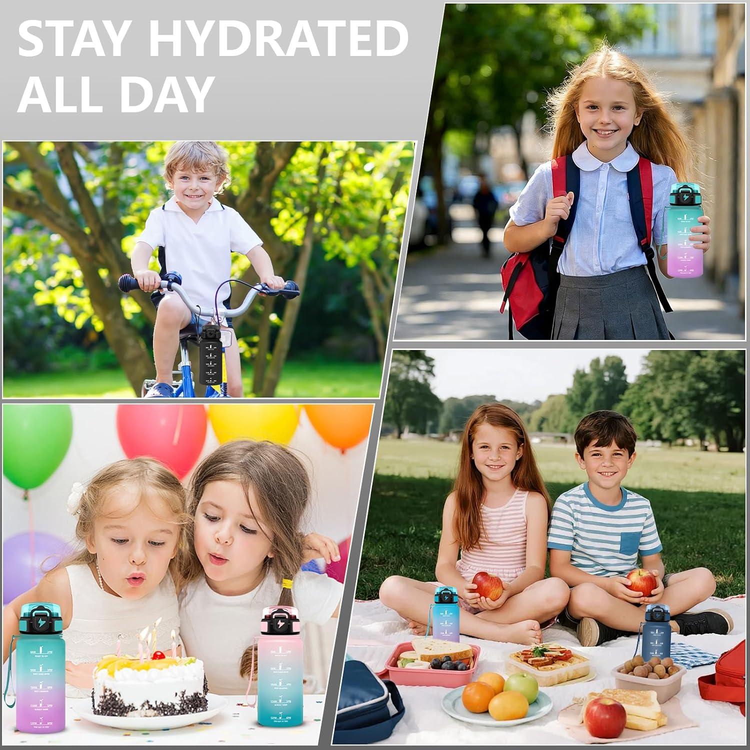 image:imageGrsta Gourde 1l Anti Fuite Gourde Sport avec Marqueur de Temps Gourdes avec Paille Verrou de Scurit Bouteille deau Motivationnelle pour Cyclisme Voyages YogaNoir