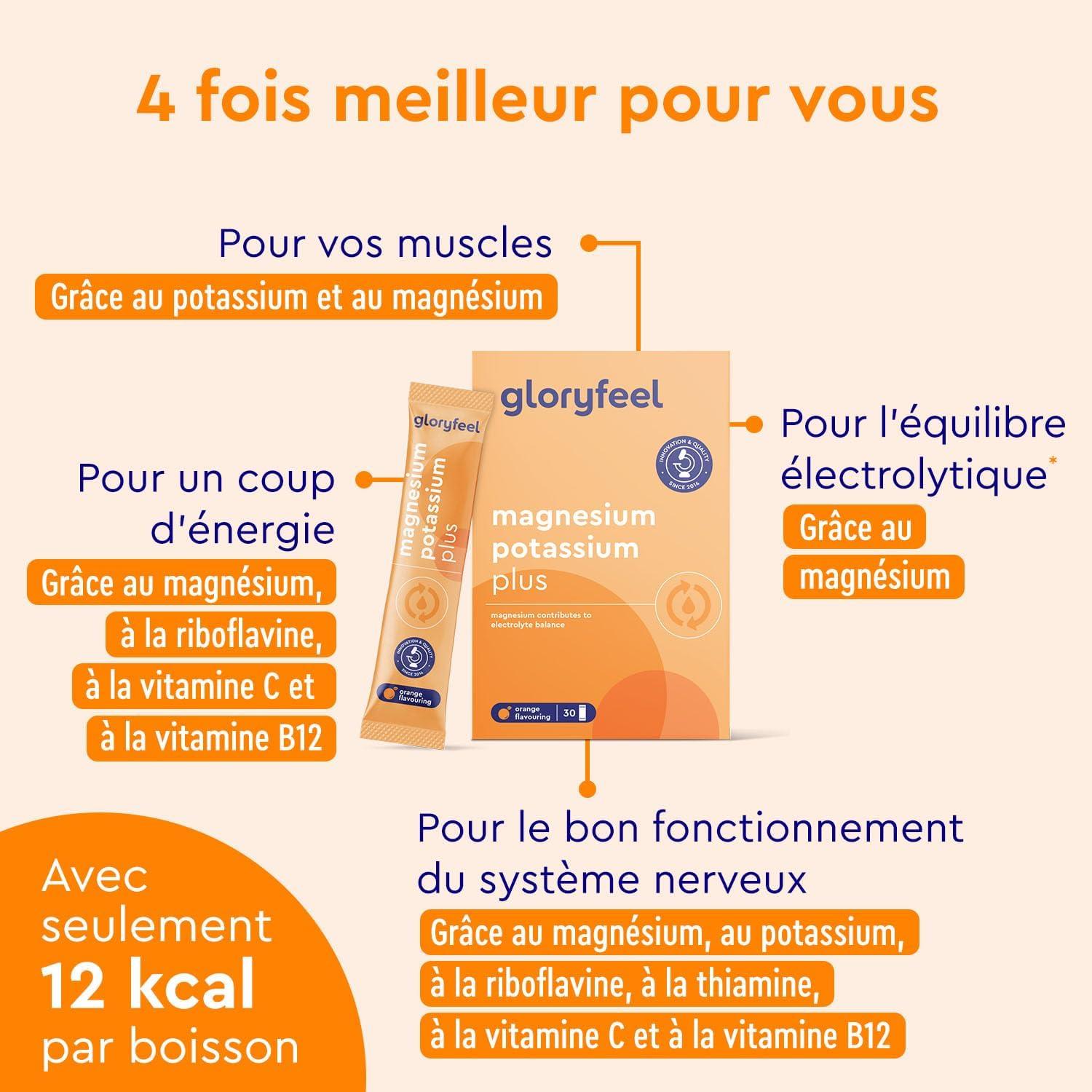 image:imageMagnsium et Potassium Complment Alimentaire avec Vitamines B C Minraux Augmente lnergie amp Soutient les Muscles Rehydratation Aprs Sport Pour Athltes 30 Sachets Got Orange Sans SucreOrange