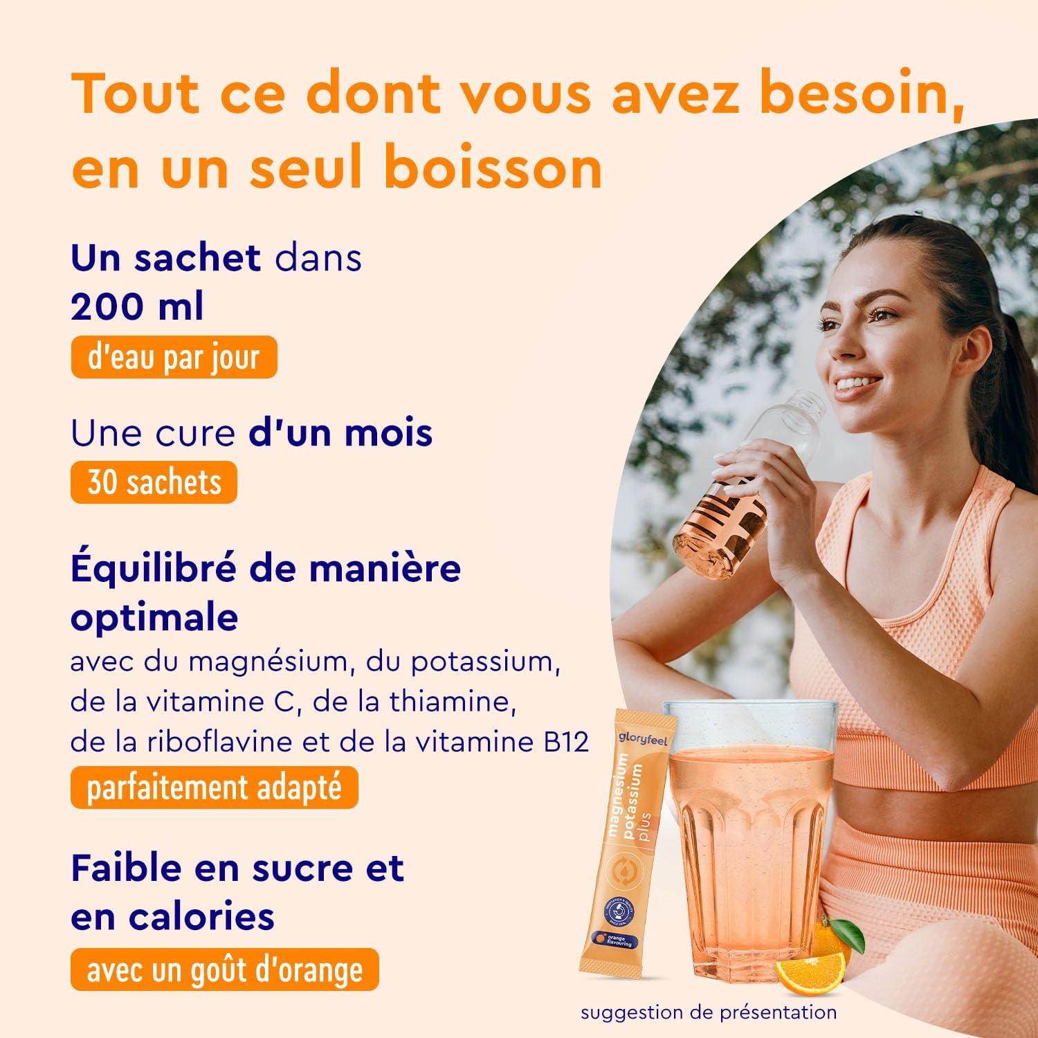 image:imageMagnsium et Potassium Complment Alimentaire avec Vitamines B C Minraux Augmente lnergie amp Soutient les Muscles Rehydratation Aprs Sport Pour Athltes 30 Sachets Got Orange Sans SucreOrange