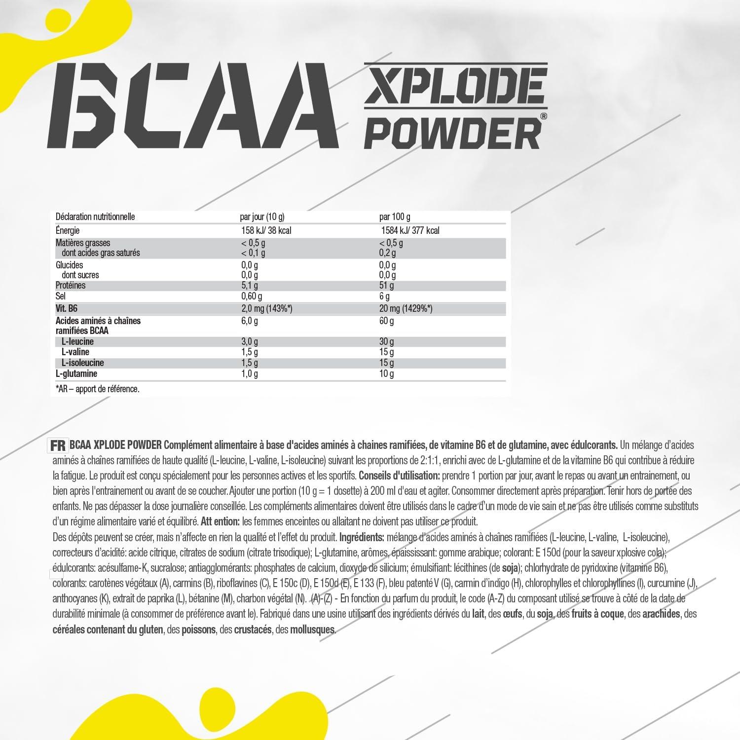 image:imageOLIMP SPORT NUTRITION BCAA Xplode Support Musculaire pour Sportif Cola 500 g