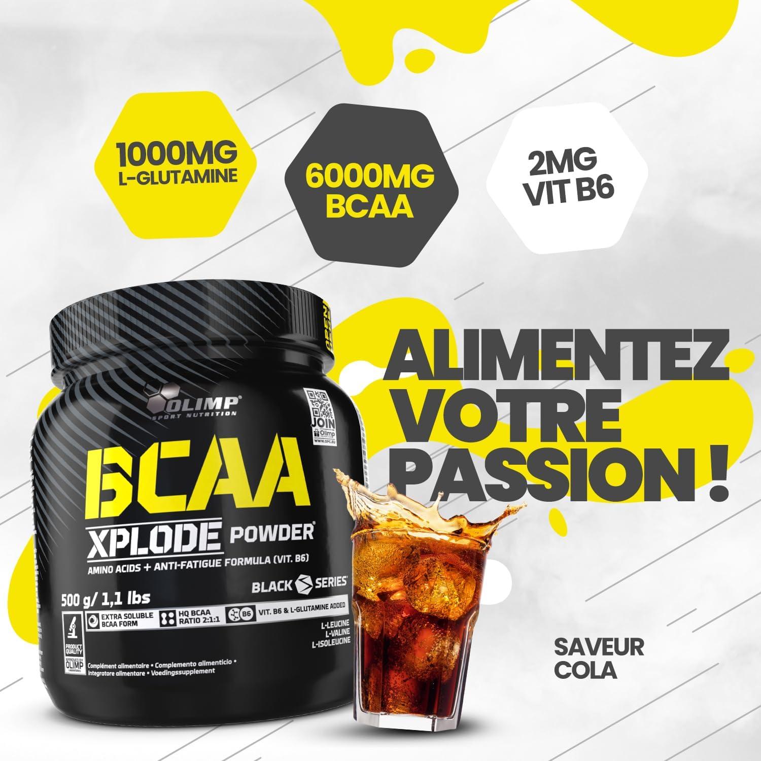 image:imageOLIMP SPORT NUTRITION BCAA Xplode Support Musculaire pour Sportif Cola 500 g
