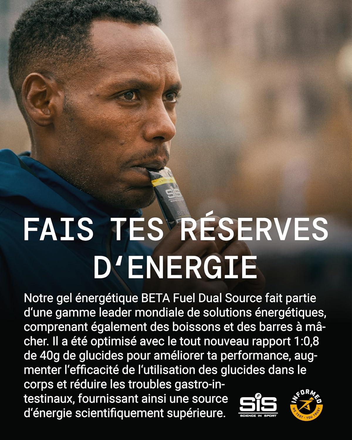 image:imageScience in Sport BETA Fuel Dual Source Gel 6x60ml Fraise Citron vert Gel nergtique avec 40g de glucides Energy Gel facile digrer pour une performance optimaleFraise et Citron Vert