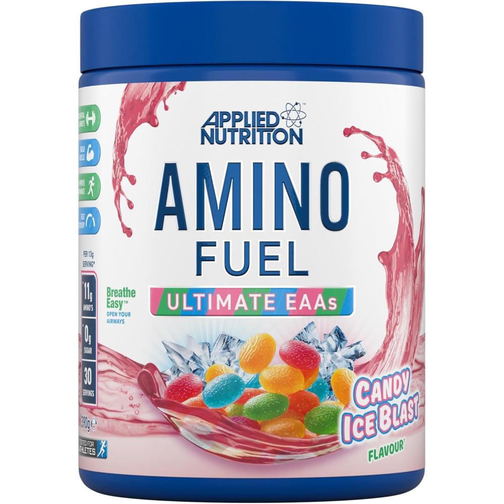 image:imageApplied Nutrition Amino Fuel Complment dAcides Amins Poudre dAcides Amins Essentiels BCAA en Poudre Carburant Musculaire et Rcupration 390 g 30 PortionsCandy Ice Blast