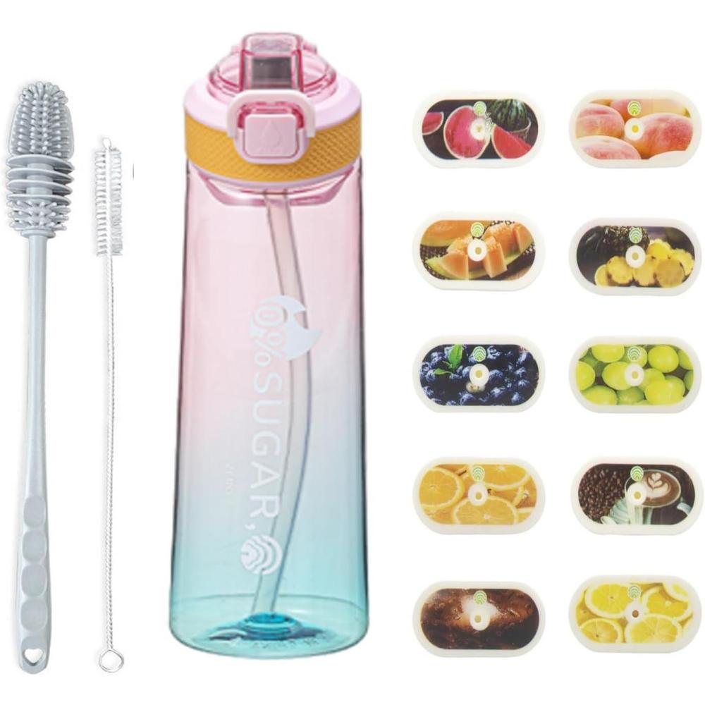 image:imageGourde Sportavec Lot de 10 capsules aromatiques pour bouteille deauPods parfums pour eau aromatique 0 sucre Sans BPA700ml bouteille deau tanche pour gymCamping et randonn 16podalatoireStyle 6