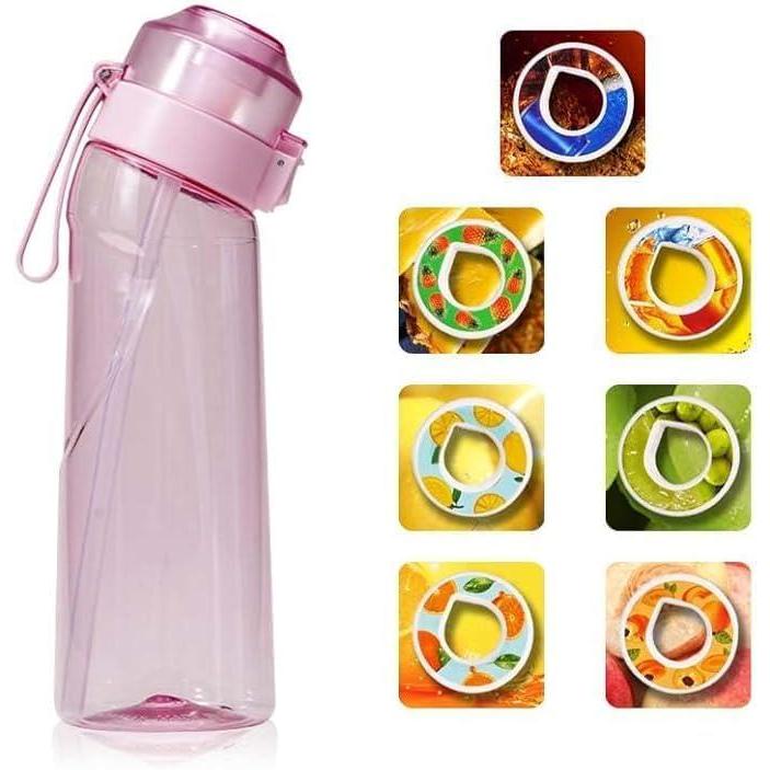 image:imageGourde de sport 650 ml pour lcole la gym et le fitness  Avec 7 dosettes aromatiques sans sucre et paille  Noire  Avec got  Convient galement pour les enfants Devenu progressivement violetPoudre