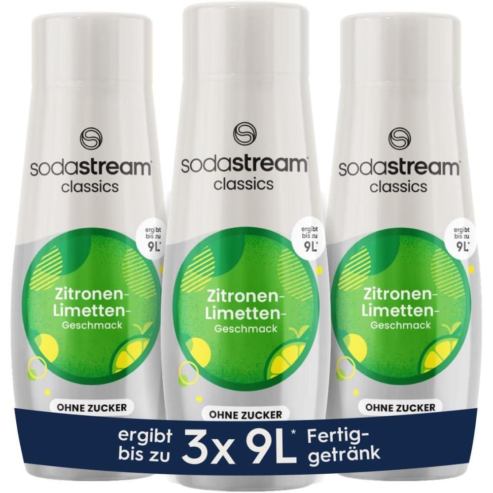 image:imageSodaStream Sirop 3 x CitronCitron Vert Sans Sucre 1 x Bouteille de 9 L de Boisson Prte Prpar en Secondes et Toujours Frache 3 x 440 ml