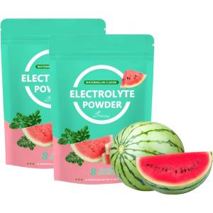 Poudre D&rsquo;électrolytes À La Pastèque, Complément D&rsquo;hydratation Énergisant, Boisson Solide À Dissolution Instantanée(2PC)