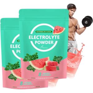 Poudre D&rsquo;électrolytes À La Pastèque, Complément Énergétique For Une Hydratation Rapide(2PC)