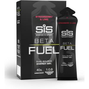 Science in Sport BETA Fuel Dual Source Gel 6x60ml Fraise Citron vert – Gel énergétique avec 40g de glucides – Energy Gel facile à digérer pour une performance optimale(Fraise et Citron Vert)