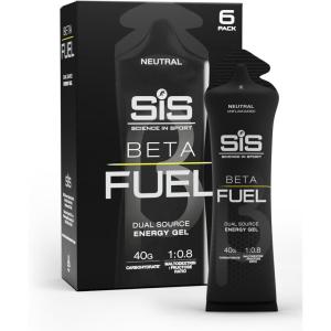 Science in Sport BETA Fuel Dual Source Gel 6x60ml Fraise Citron vert – Gel énergétique avec 40g de glucides – Energy Gel facile à digérer pour une performance optimale(Sans saveur)