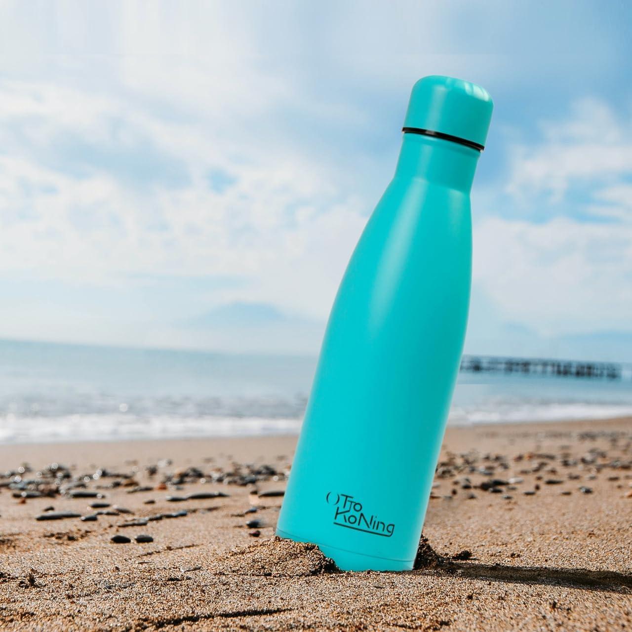 image:imageGourde Isotherme Otto Koning 1L Inox Bouteille Eau Sport Thermos Caf et Th Maintien Chaud 12h Froid 24h Design tanche Double Paroi Sans BPA pour Homme Femme BureauVert