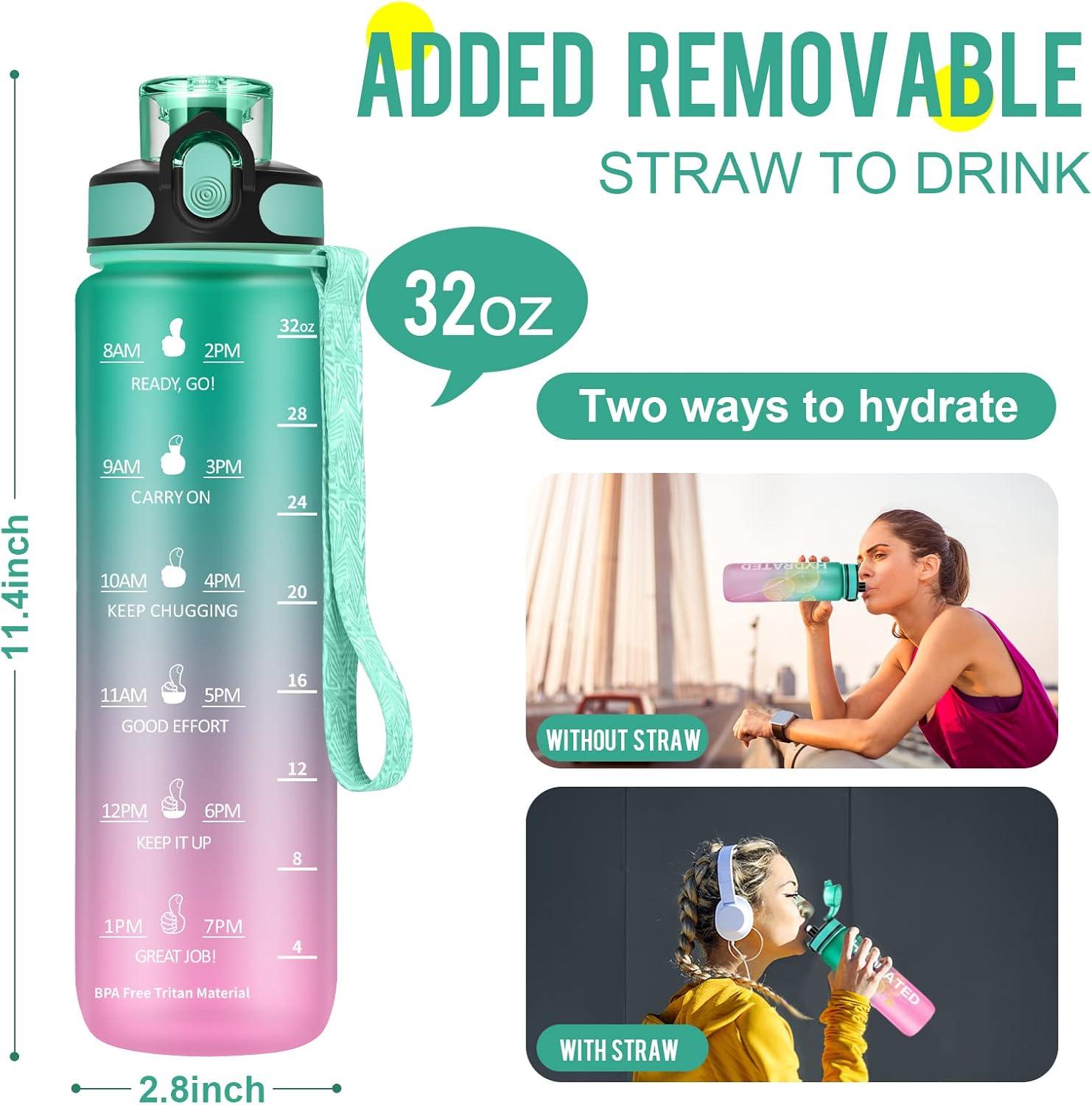 image:imageMYFOREST bouteille deau grand bec pour une gorgepaille amovible pour siroter Marqueur de temps antirayures pour une hydratation motivationnelle rsistant aux chutessans BPA1l Vertrose2