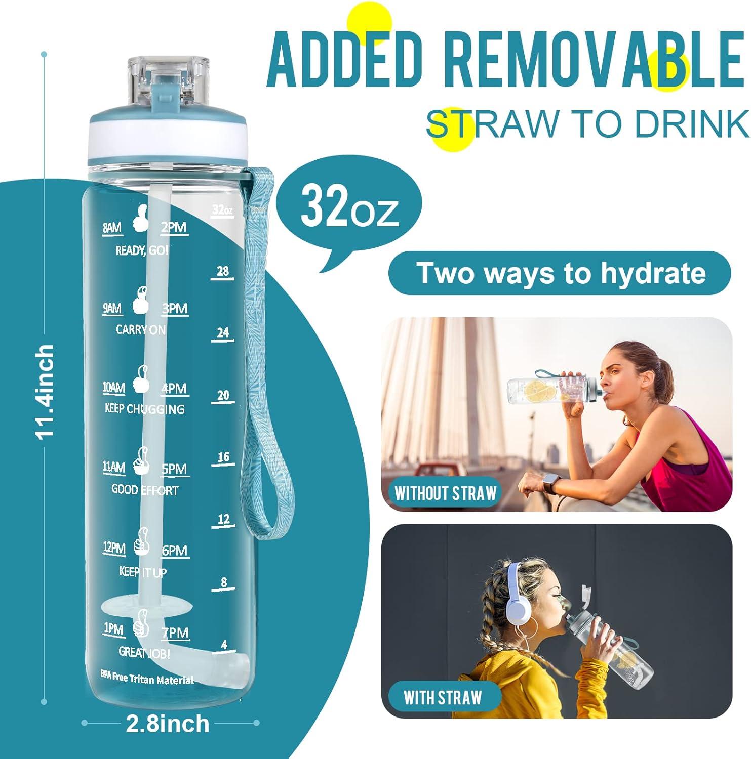 image:imageMYFOREST bouteille deau grand bec pour une gorgepaille amovible pour siroter Marqueur de temps antirayures pour une hydratation motivationnelle rsistant aux chutessans BPA1l Transparent2