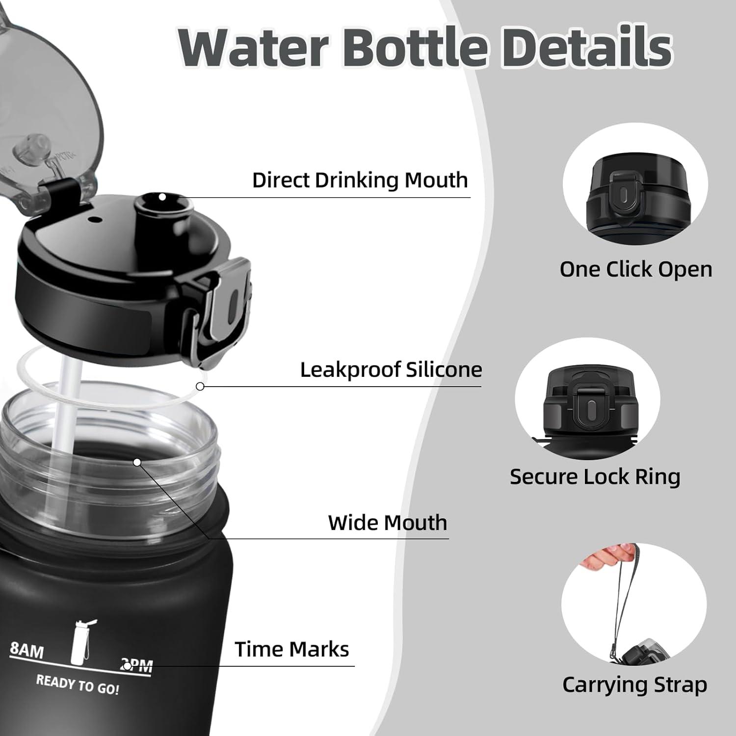 image:imageMotswedi Gourde 15l Anti Fuite Gourde Sport Rutilisable Bouteille deau sans BPA Bouteille Reutilisable pour Randonne Fitness Yoga Camping Sport Noir amp RougeNoir Rouge