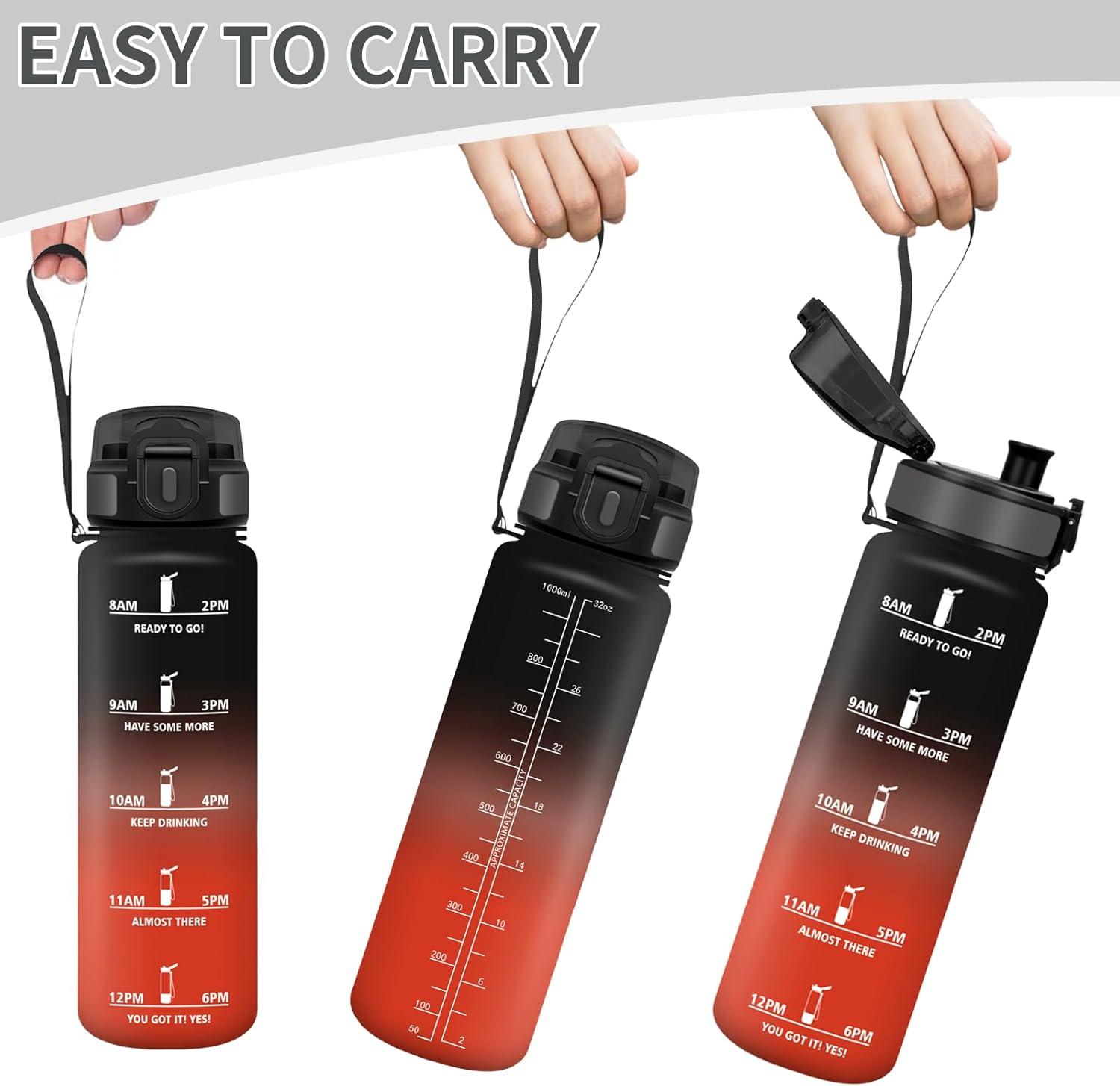 image:imageMotswedi Gourde 15l Anti Fuite Gourde Sport Rutilisable Bouteille deau sans BPA Bouteille Reutilisable pour Randonne Fitness Yoga Camping Sport Noir amp RougeNoir Rouge