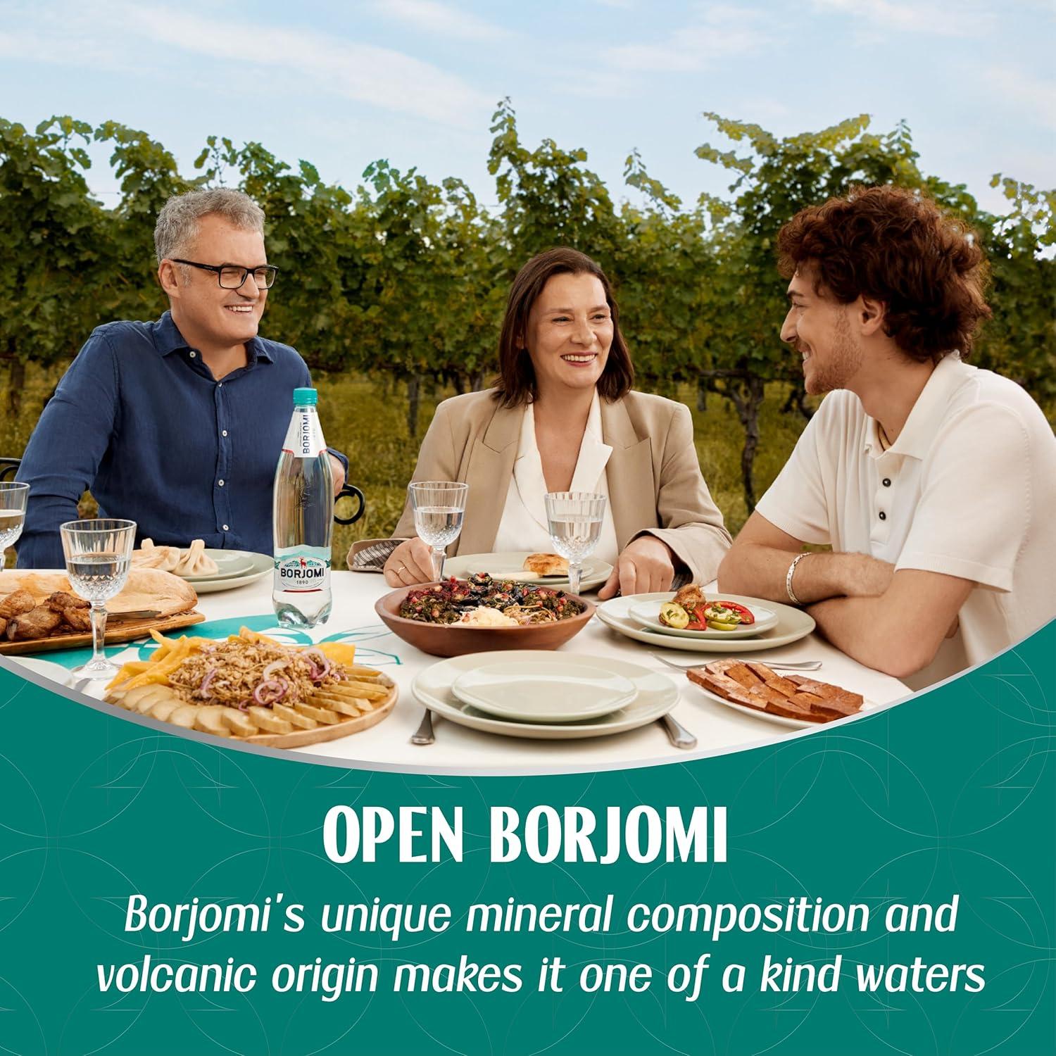image:imageBorjomi Eau minrale gazifie Lot de 12 bouteilles deau en PET 05 l chacune Eau minrale naturelle 100 gazifie Eau volcanique gazifie par du CO2 naturel sans ingrdients artificiels