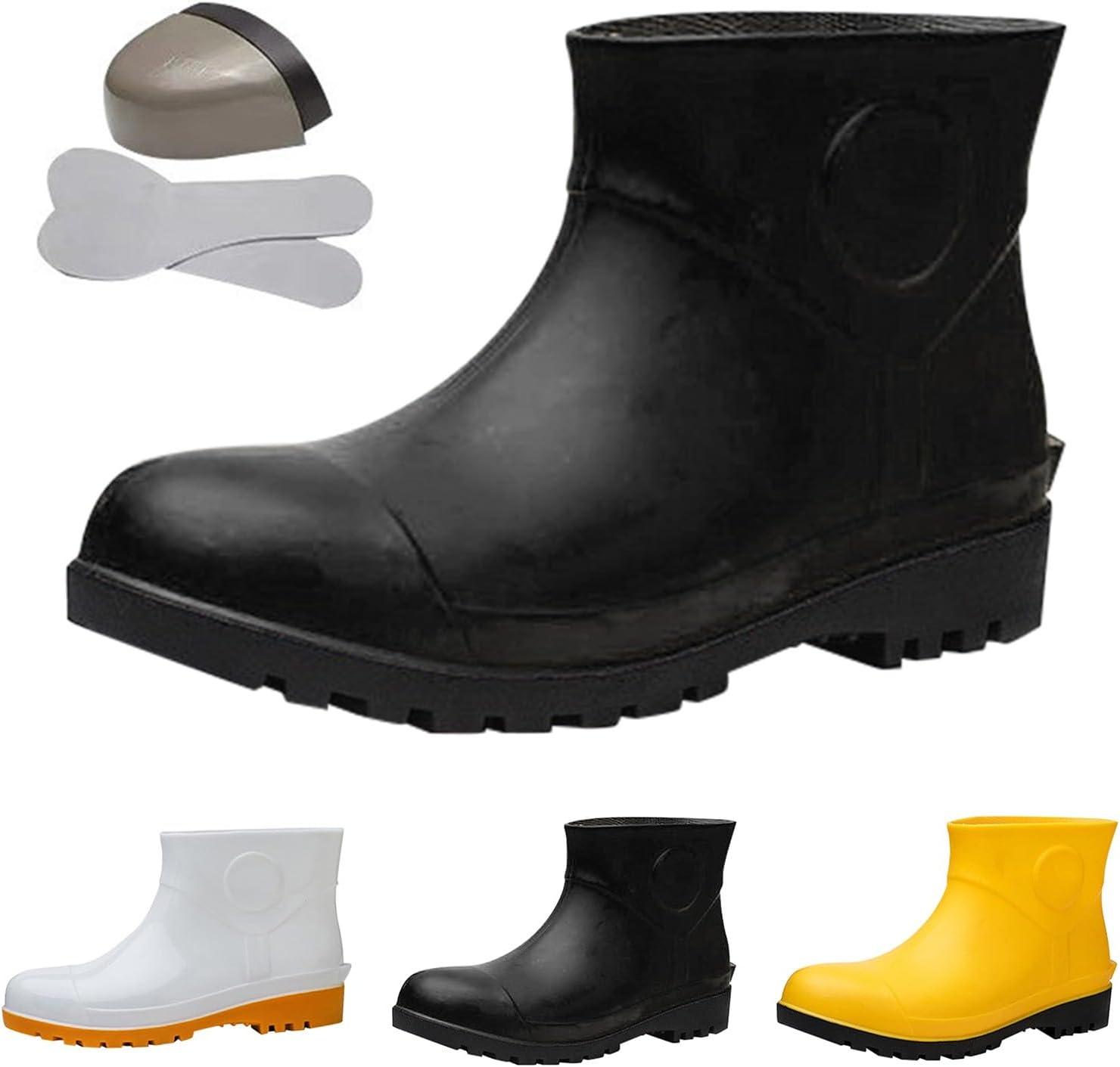 image:imageBottes de pluie de travail pour homme rsistantes aux chocs et la perforation pour lindustrie et lexploitation minire rsistantes lhuile et aux alcalins chaussures deau blanches sansC