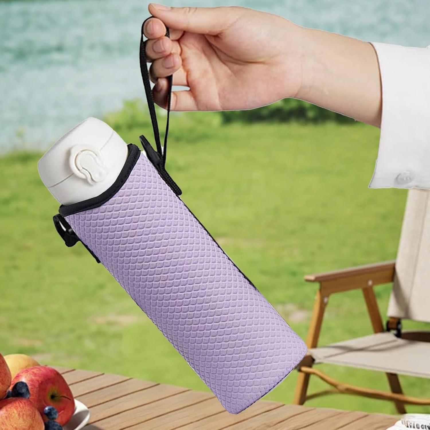 image:imageHousse pour BouteillePochette Bandoulire Isotherme GrandeSupport pour Bouteille dEau avec Sangle Pour Le Voyage Les Sports Le Cyclisme Le Camping La Randonne La Pche La Chasse LEscaladViolet