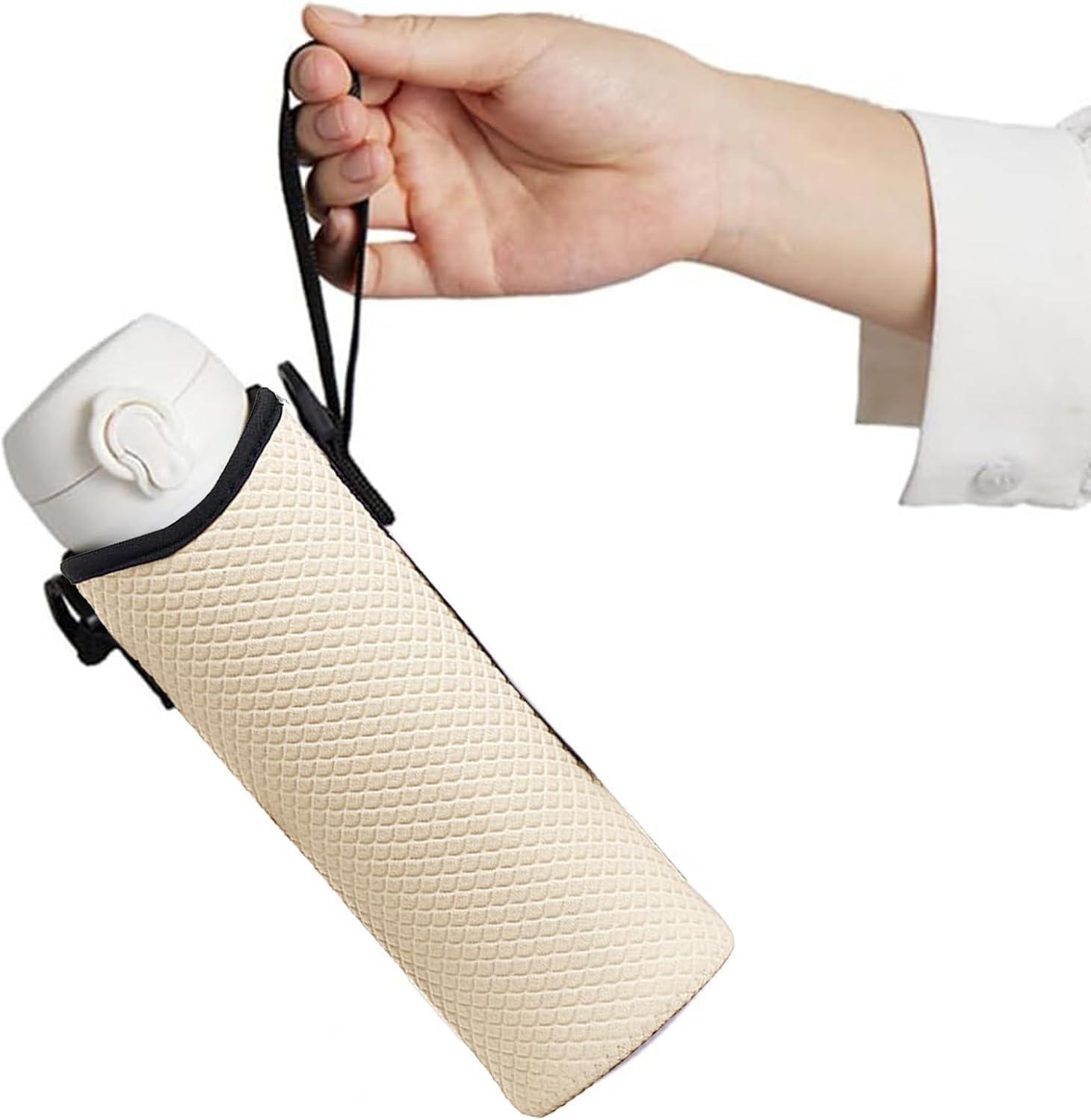 image:imageHousse pour BouteillePochette Bandoulire Isotherme GrandeSupport pour Bouteille dEau avec Sangle Pour Le Voyage Les Sports Le Cyclisme Le Camping La Randonne La Pche La Chasse LEscaladBeige