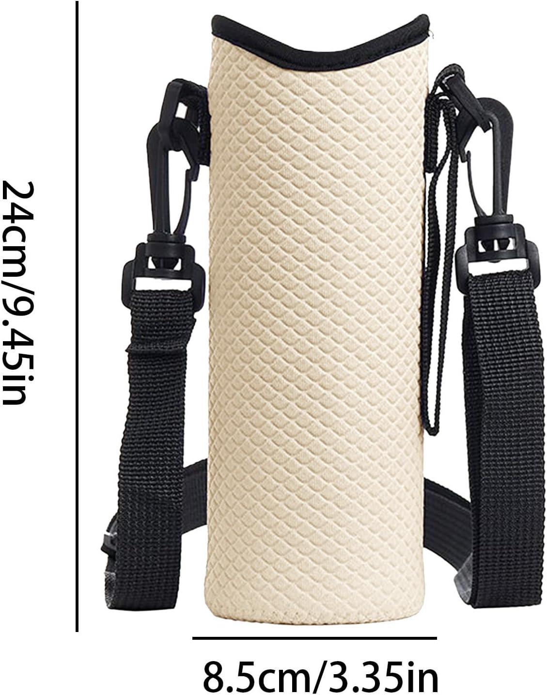 image:imageHousse pour BouteillePochette Bandoulire Isotherme GrandeSupport pour Bouteille dEau avec Sangle Pour Le Voyage Les Sports Le Cyclisme Le Camping La Randonne La Pche La Chasse LEscaladBeige
