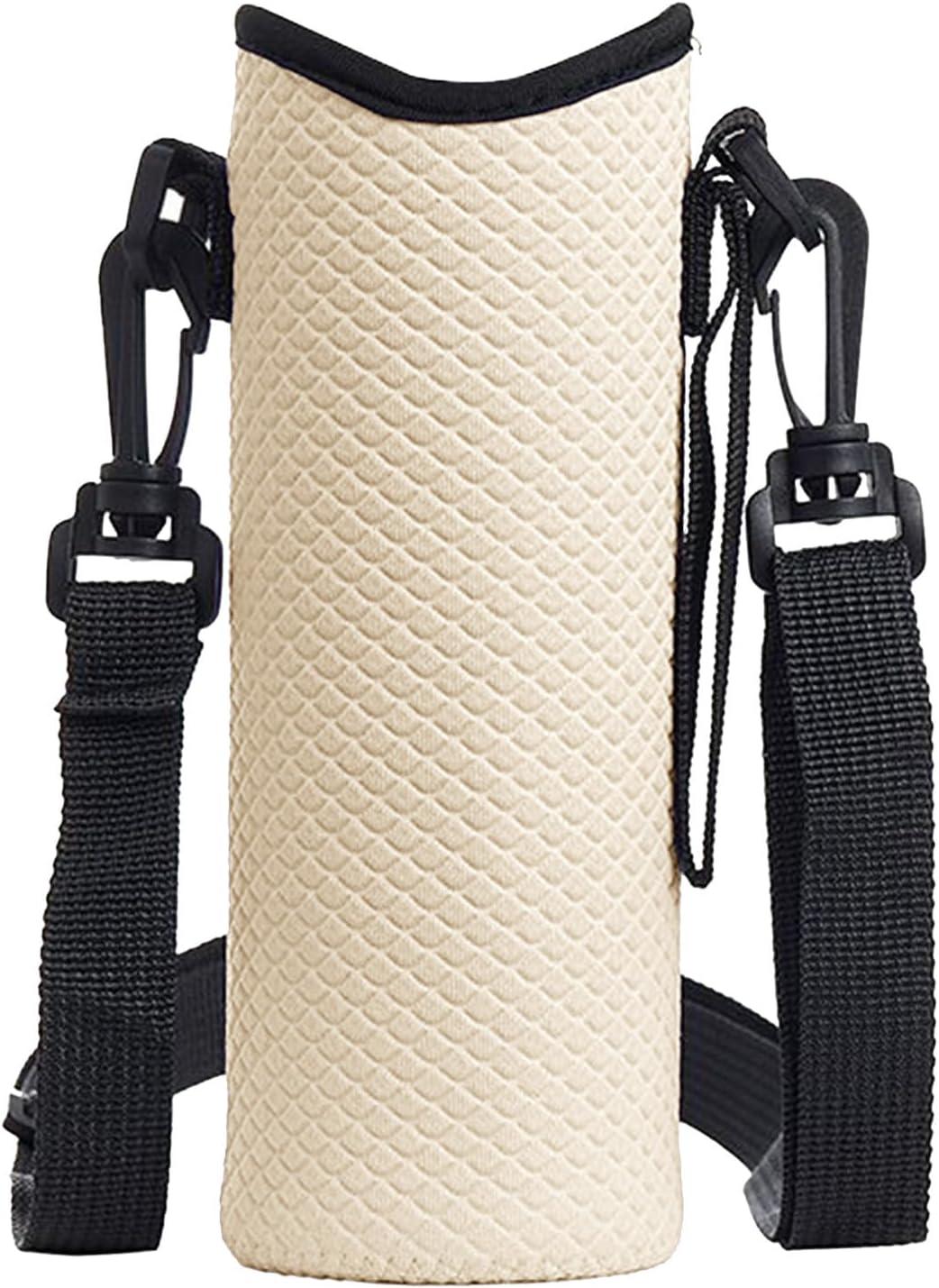 image:imageHousse pour BouteillePochette Bandoulire Isotherme GrandeSupport pour Bouteille dEau avec Sangle Pour Le Voyage Les Sports Le Cyclisme Le Camping La Randonne La Pche La Chasse LEscaladBeige