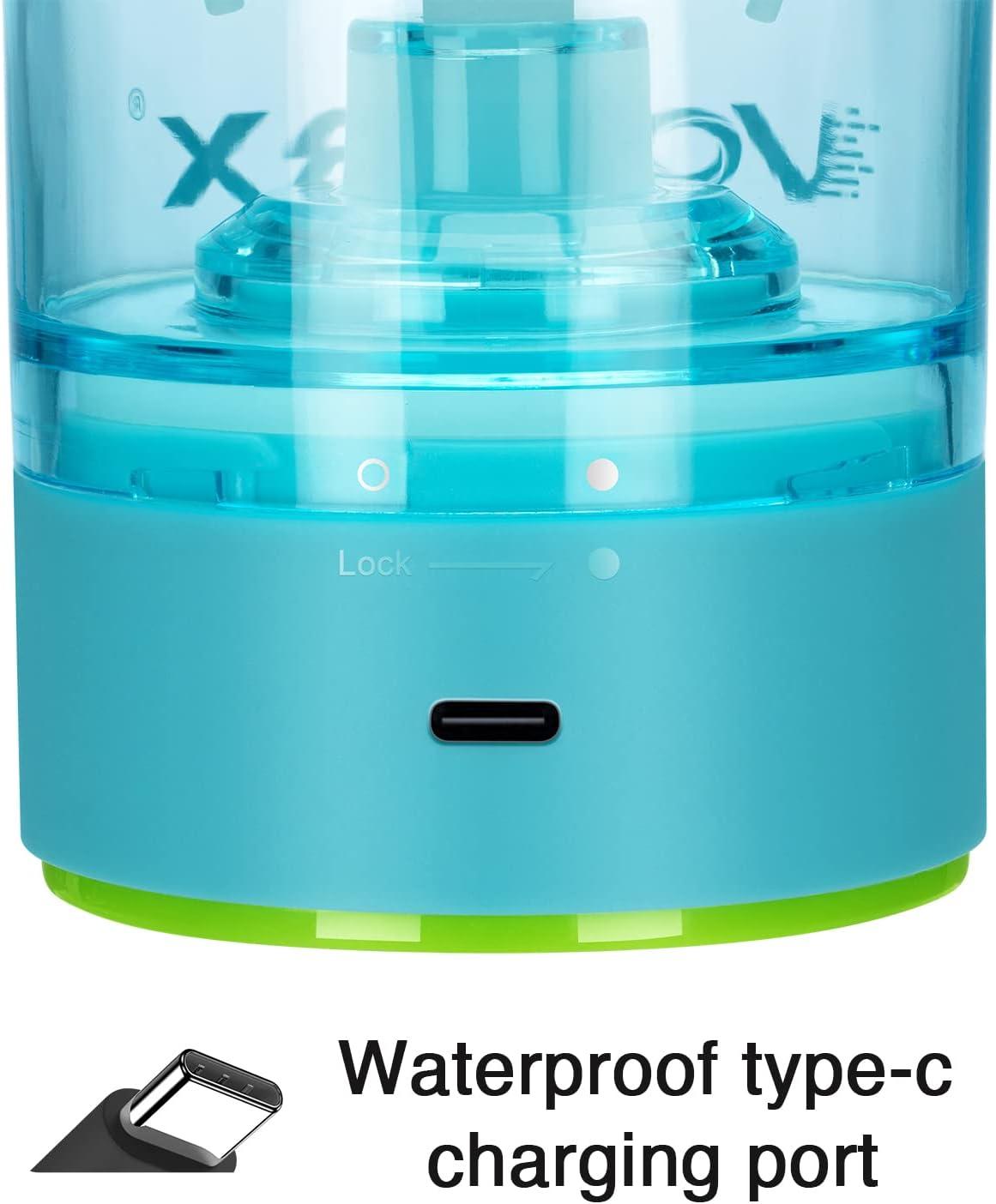image:imageVOLTRX lectrique Protine Shaker portable Vortex mlangeur shaker tasse rechargeable par USB pour boissons protines fabriqu avec Tritan sans BPA 600 mlCyan