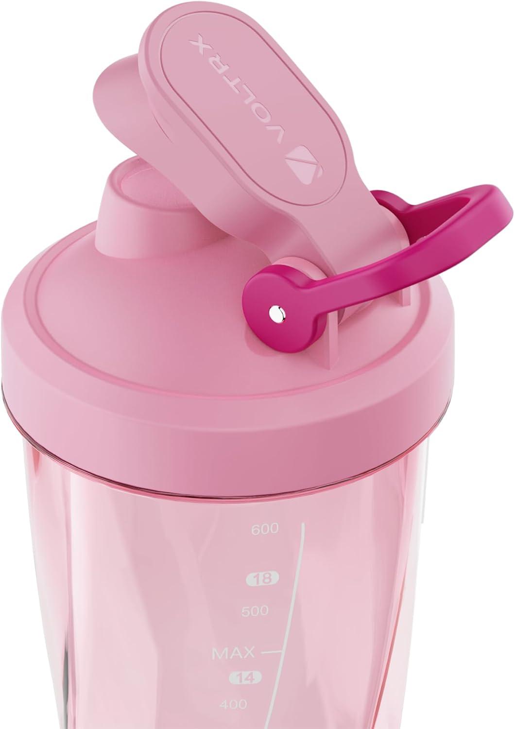 image:imageVOLTRX lectrique Protine Shaker portable Vortex mlangeur shaker tasse rechargeable par USB pour boissons protines fabriqu avec Tritan sans BPA 600 mlSakura Pink