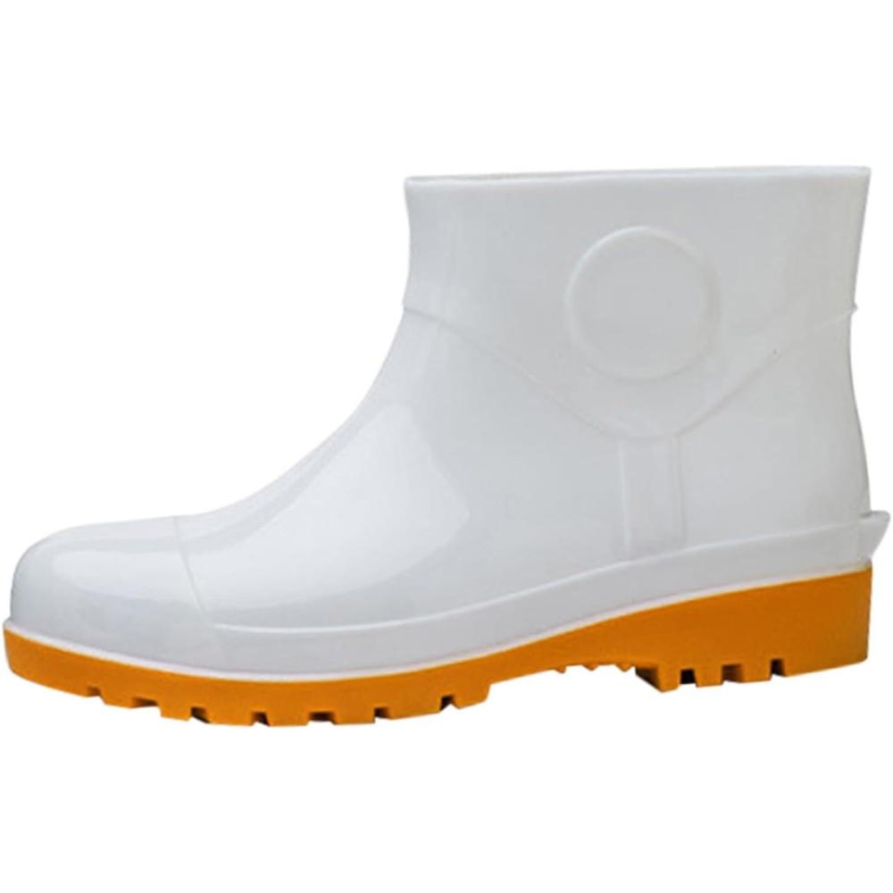 image:imageBottes de pluie de travail pour homme rsistantes aux chocs et la perforation pour lindustrie et lexploitation minire rsistantes lhuile et aux alcalins chaussures deau blanches sansT